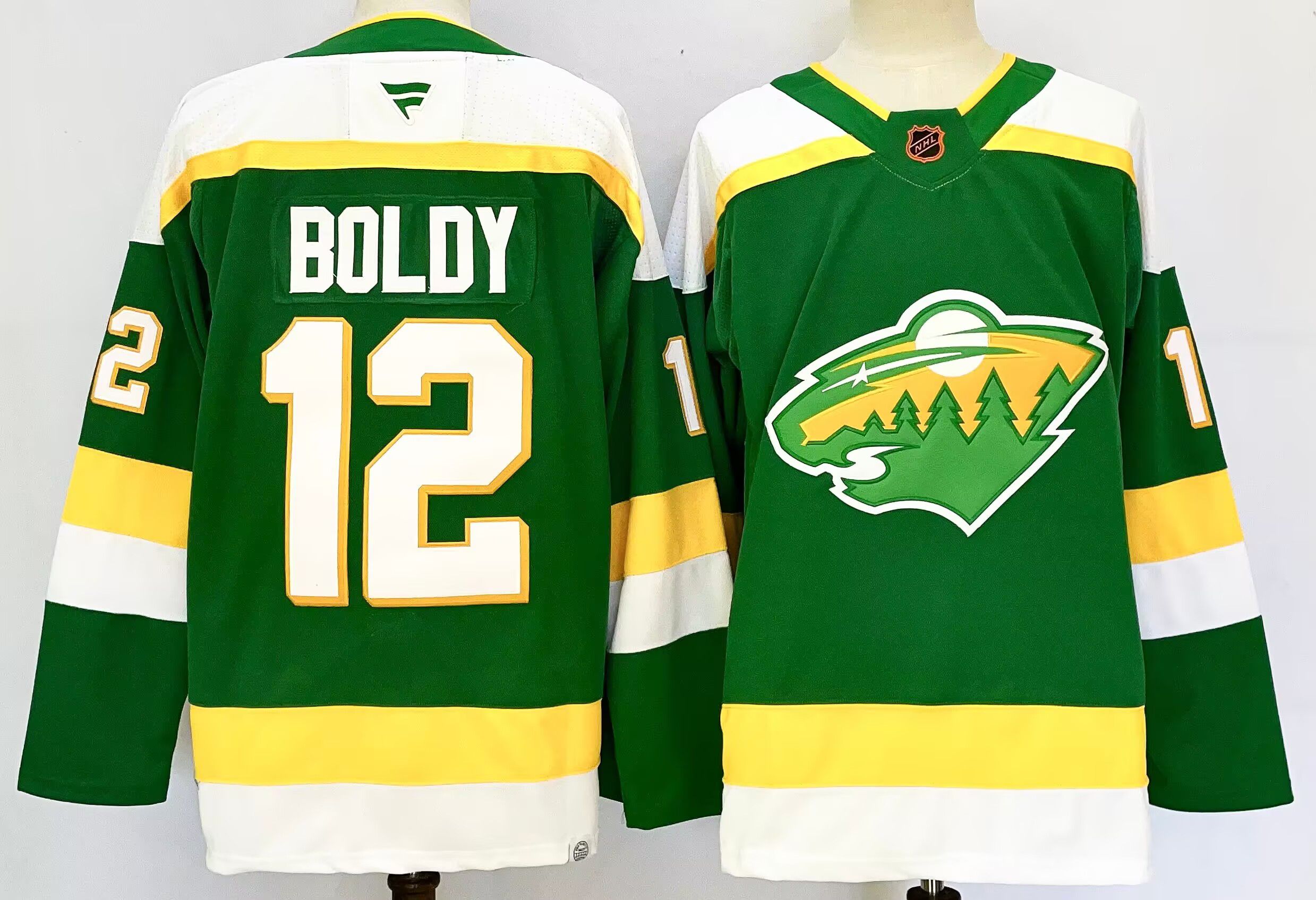 Men Minnesota Wild #12 Boldy Green 2025 Home Premier Player NHL Jersey->minnesota wild->NHL Jersey
